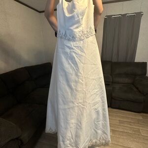 Mori Lee White Halter Wedding Gown